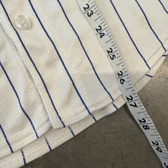 Vintage Y2k Chicago Cubs Pinstripe White Blue Mlb Baseball Youth Large Jersey - Picture 5 of 5